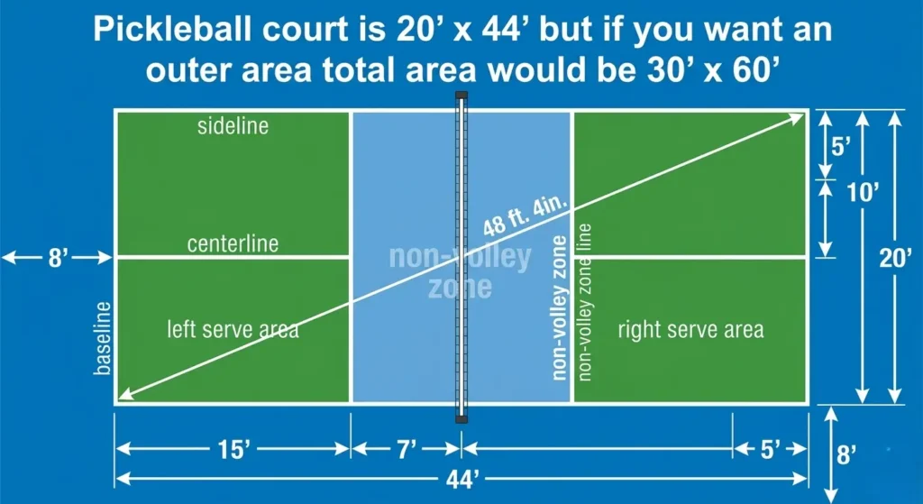pickleball court dimensions diagram 2026