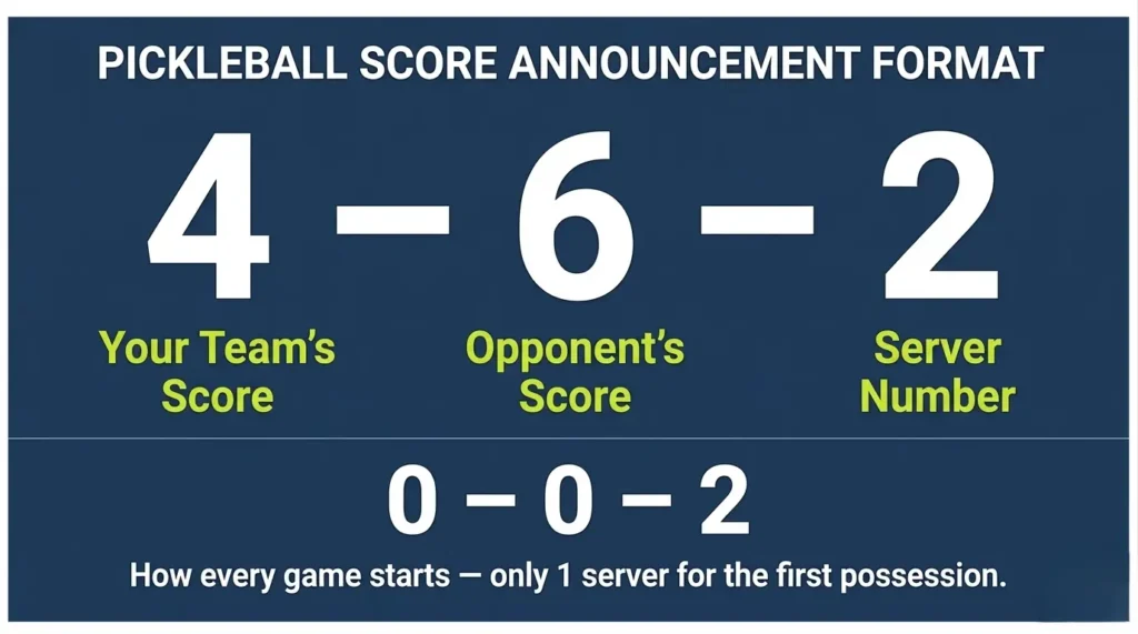 how pickleball scoring works 3 number system